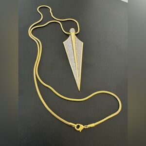 *NEW* niOr NYC Arrowhead Pendant Necklace Gold and Silver Jewelry Long Chain